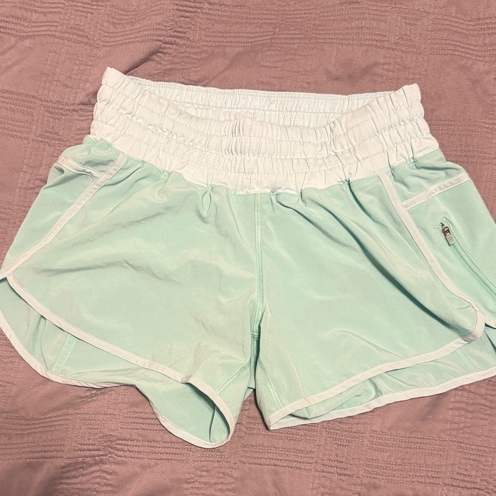 lululemon athletica Mint Green Athletic Shorts with light green Waistband